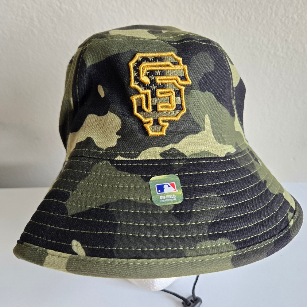New Era San‎ Francisco Giants Camo Bucket Hat MLB Armed Forces Day OSFM New